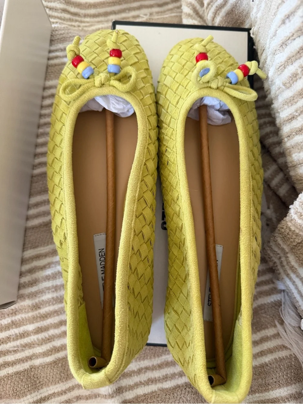 Steve Madden Divy Lime Leather Ballet Flats